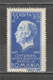 Romania.1944 100 ani Invatamintul medical YR.77, Nestampilat