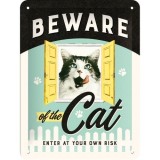 Placa metalica - Beware of the Cat - 15x20cm, Nostalgic Art Merchandising