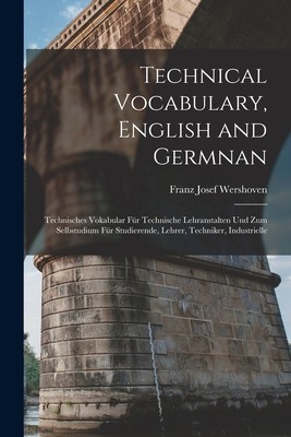 Technical Vocabulary, English and Germnan: Technisches Vokabular F foto