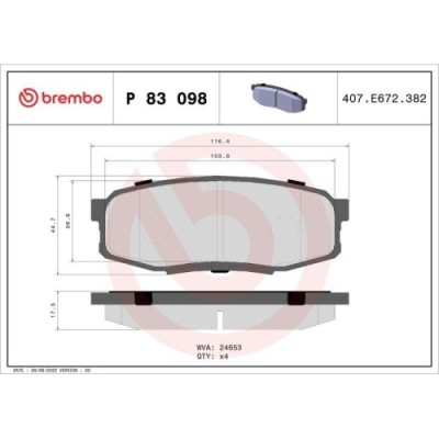 Placute frana Hyundai Xg Saloon 09.00-12.05; Lexus Lx ( J2) 08.07-; Toyota Land Cruiser 200 ( J2) 08.07-, Sequoia ( K3 K4) 05.00-10.07, Sequoia ( K6) foto