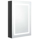 Cumpara ieftin Dulap de baie cu oglinda si LED, negru stralucitor, 50x13x70 cm