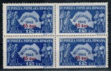 Romania 1952, LP 297, Recensamantul (supratipar), bloc de 4, MNH!