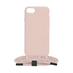 Husa pentru iPhone 7 / 8 / SE 2, SE 2020 / SE 3, SE 2022, Techsuit Crossbody Lanyard, Pink