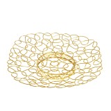 Fructiera decorativa din metal auriu, design spiralat 24 cm