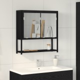 vidaXL Dulap cu oglindă de baie, stejar negru, 60x16x60 cm, lemn