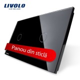 Cumpara ieftin Panou intrerupator simplu+simplu cu touch Livolo din sticla SmartElectro IntelligentHouse