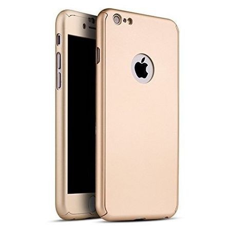 Husa GloMax FullBody Gold pentru Apple iPhone 8 cu folie de sticla inclusa