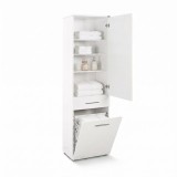 Dulap Baie cu cos de rufe Adore Diamond Maxi, Usa reversibila, Alb Lucios, 52x187x38 cm