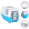 VidaXL Cutie transport animale alb/albastru 48x31,5x33cm polipropilenă