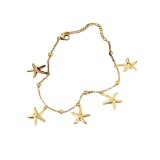 Cumpara ieftin Bratara placata cu aur cu charmuri Starfish