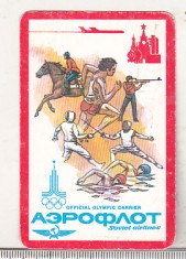bnk cld Calendar de buzunar - 1980 - URSS - Aeroflot sponsor Olimpiada 1980 foto