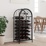 Suport sticle vin 33 de sticle, negru 45x36x100 cm fier forjat GartenMobel Dekor, vidaXL