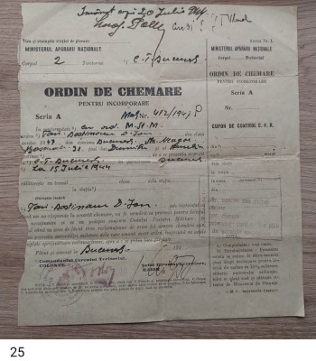 Ordin de chemare / &amp;icirc;ncorporare 1947 foto