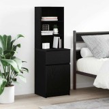 Noptiera neagra 39x35x125 cm lemn prelucrat