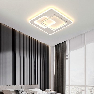 Lustra LED cu telecomanda NOLUX 120W, Patrata, lumina Rece/Calda/Neutra, Dimabila, Alb ModernLight Concept foto