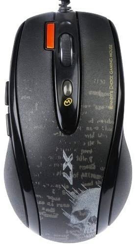 MOUSE A4tech, gaming, cu fir, USB, optic, 3000 dpi, butoane/scroll 4/1, buton selectare viteza, negru, &quot;F5-BK&quot; (timbru verde 0.18 lei)