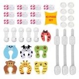 Set 43 Piese Protectii Mobilier si Prize BIRAI&reg; pentru Siguranta Copiilor si a Bebelusilor, Opritoare Usa, Blocator Sertare, Cuptor si Masina de Spala