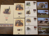 Uganda - elefant - serie 4 timbre MNH, 4 FDC, 4 maxime, fauna wwf