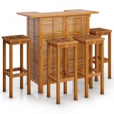 Cumpara ieftin Set mobilier de bar de gradina, 5 piese, lemn masiv de acacia