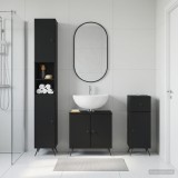 Cumpara ieftin Set de cabinet pentru baie cu 3 piese BREDA Negru