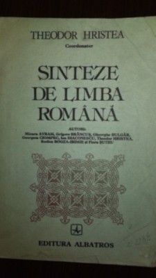 Sinteze de limba romana-Teodor Hristea foto