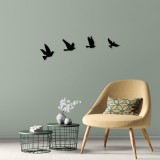 Cumpara ieftin Decoratiune de perete metal Pigeons, Negru, 20x0,1x18 cm