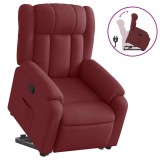 Cumpara ieftin Fotoliu rabatabil cu ridicare, rosu vin, material textil