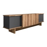 Cumpara ieftin Comoda TV Aramos, Pako World, Antracit-Stejar, 180x33x50 cm