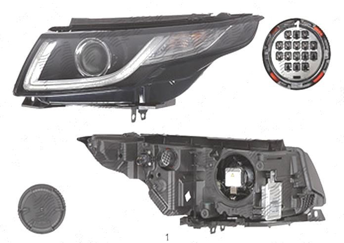 Far Land Rover Range Rover Evoque, 05.2015-, fata, Stanga, bi-xenon; cu LED daytime running light; D3S+LED; electric; cu gas bec xenon; cu ballast; c