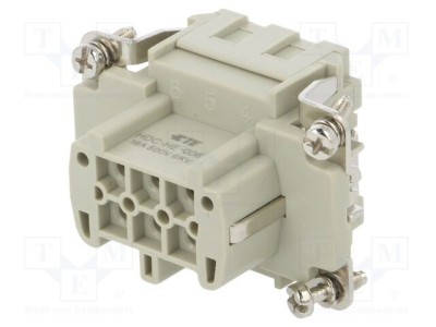 Conector HDC TE Connectivity inserturi contact mamă 6 pini 16A 500V foto