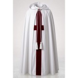 Manta Cavaler Templier Masonic | Mantie Alb? cu Cruce Ro?ie