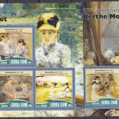 DB1 Pictura Impresionism Sierra Leone Berthe Morisot MS + SS MNH