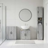 Cumpara ieftin Set de cabinet pentru baie cu 3 piese HOORN Sonoma gri
