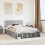 Cumpara ieftin Cadru de pat cu raft Gri din beton 160 x 200 cm Lemn prelucrat