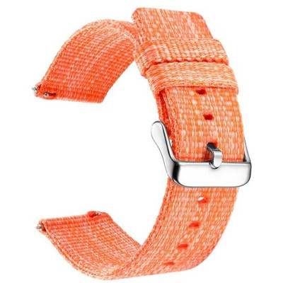 Curea material textil, compatibila cu Fitbit Versa 2, Telescoape QR, 22mm, Merigold Orange foto