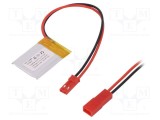 Acumul: Li-Po 3,7V 85mAh cabluri,contector JST SYR-02T