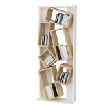 Biblioteca Jamey culoare lemn natural - alb 60x24x153.6cm