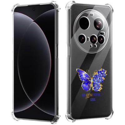 Husa antisoc pentru xiaomi 15 ultra airbag tpu, col&amp;Egrave;uri ranforsate- butterfly albastru foto