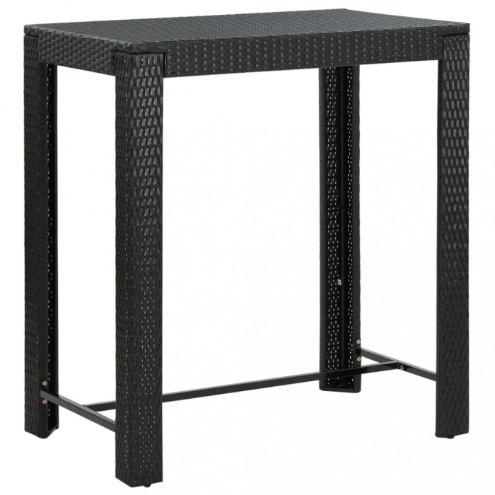 Gossi masa de bar de gradina, negru, 100 x 60,5 x 110,5 cm, poliratan