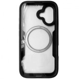 Husa tip 360, spate si fata, plastic si TPU negru, magnet, pentru Apple iPhone 16