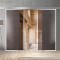 Usa culisanta Boss &reg; Duo model Confort alb, 90+90x215 cm, sticla bronz securizata, glisanta in ambele directii
