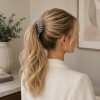 Clama par catifea gri eleganta, accesorii coafura, tinute casual, evenimente, plastic imbracat