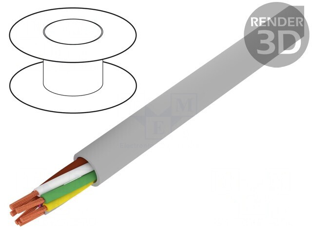 Cablu ELITRONIC LIYY 6x0.25mm2 Neecranat Gri 250V Cu