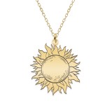 Sun - Colier personalizat soare din argint 925 placat cu aur galben 24K