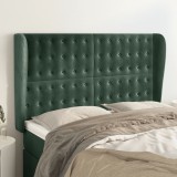 VidaXL Tăblie pat cu aripioare verde &icirc;nchis 147x23x118/128 cm catifea 3118441