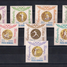 ROMANIA 1964 - MEDALII OLIMPICE, NEDANTELATE, MNH - LP 596a