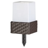 Lampa solara LED galben Hoff, cub ratan, plastic, H 19 cm, exterior