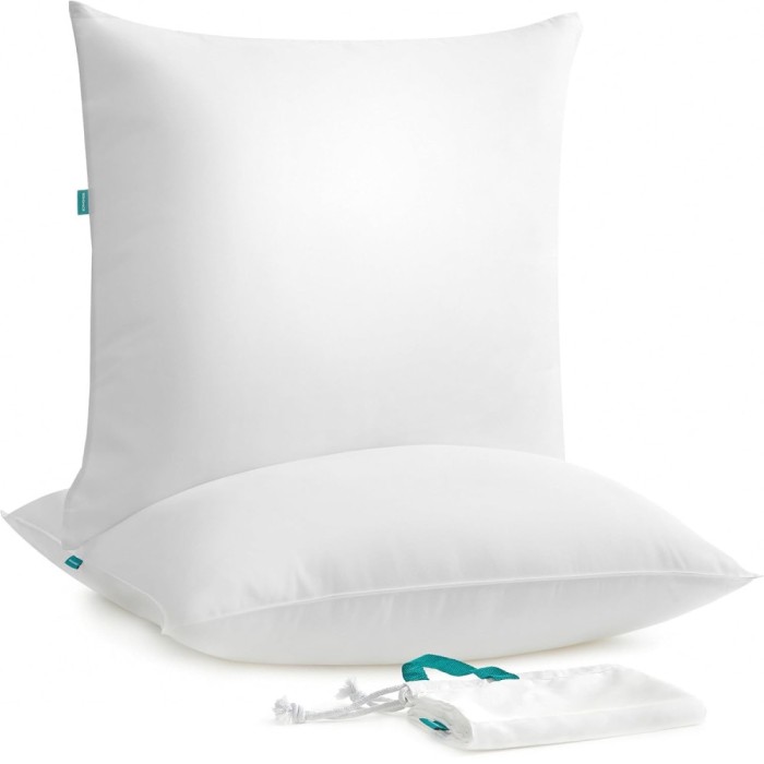 SONGMICS Set de 2 perne cu suprafata moale, 80x80 cm, umplutura 1500 g, alb Household NewTrend