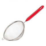 Strecurătoare Metalică, 12cm, M&acirc;ner Roșu, cu maner, metal, Oem
