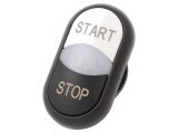 Comutator dublu 22mm IP66 alb/negru